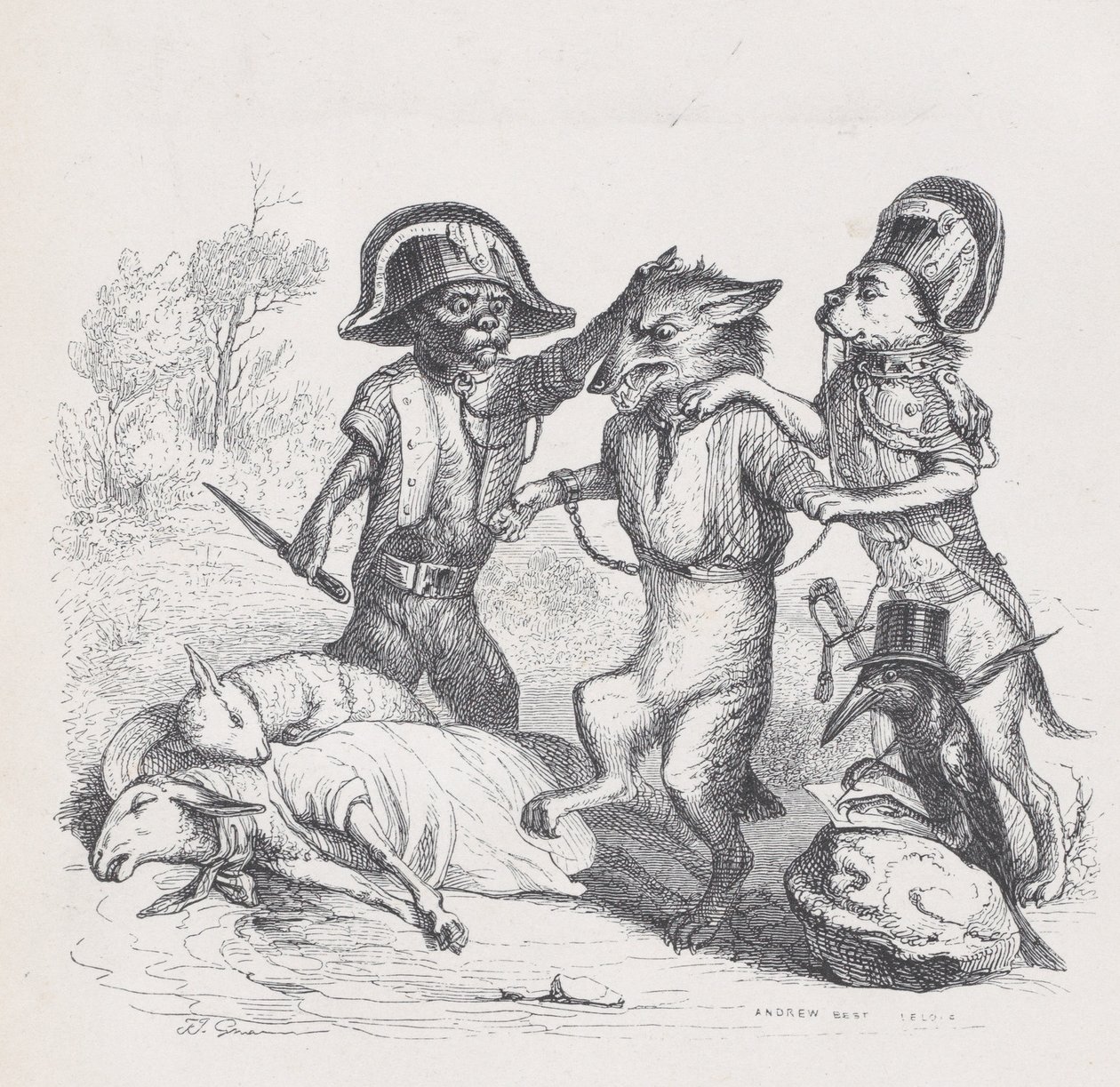 この攻撃の作成者は、『Scenes from the Private and...』の繊細な小さなオオカミです。 1837-47。 作： アンドリューベストルロワール