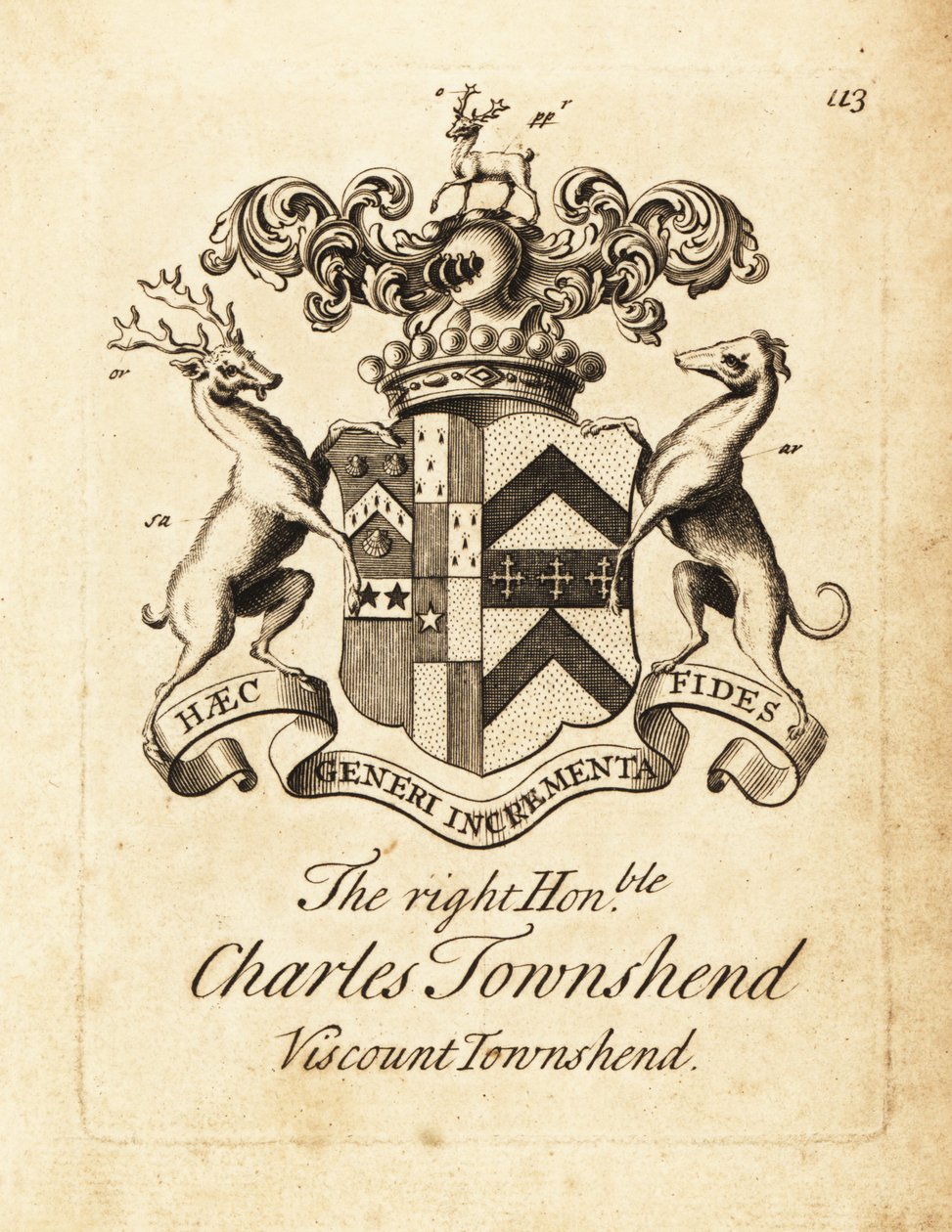 タウンシェンド子爵（Right Honourable Charles Townshend）の紋章 作： アンドリュー・ジョンストン