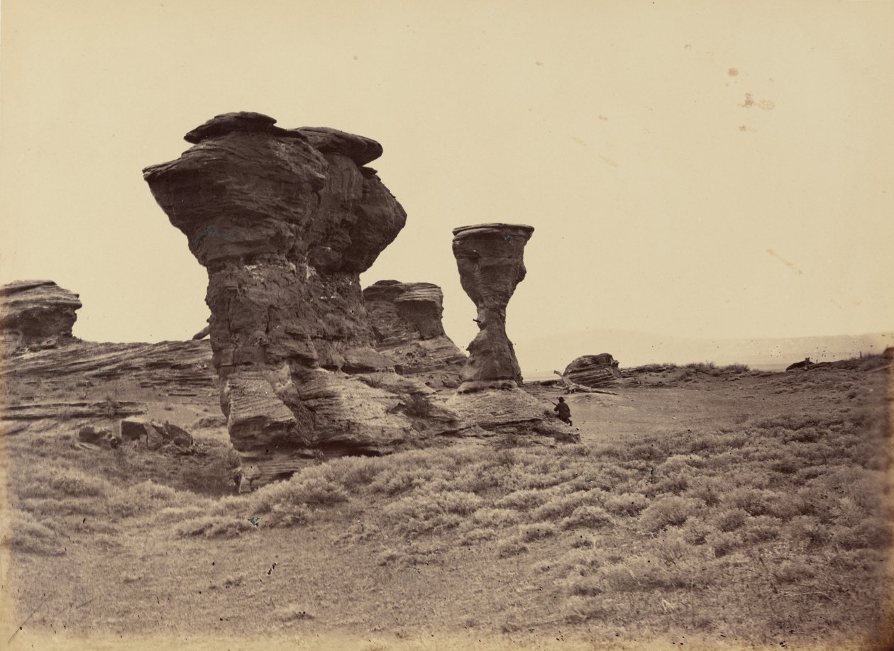 プレート12.ダイヤル・ロック、レッド・ビュート、1869年（写真） 作： アンドリュー・ジョセフ・ラッセル