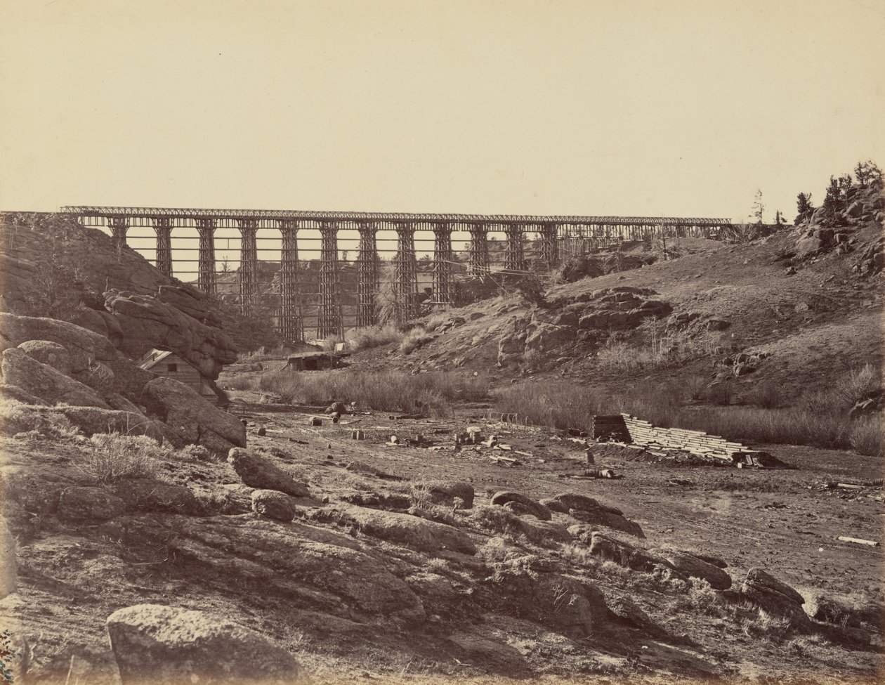 プレート 7.デール・クリーク橋、全景、1869年（写真） 作： アンドリュー・ジョセフ・ラッセル