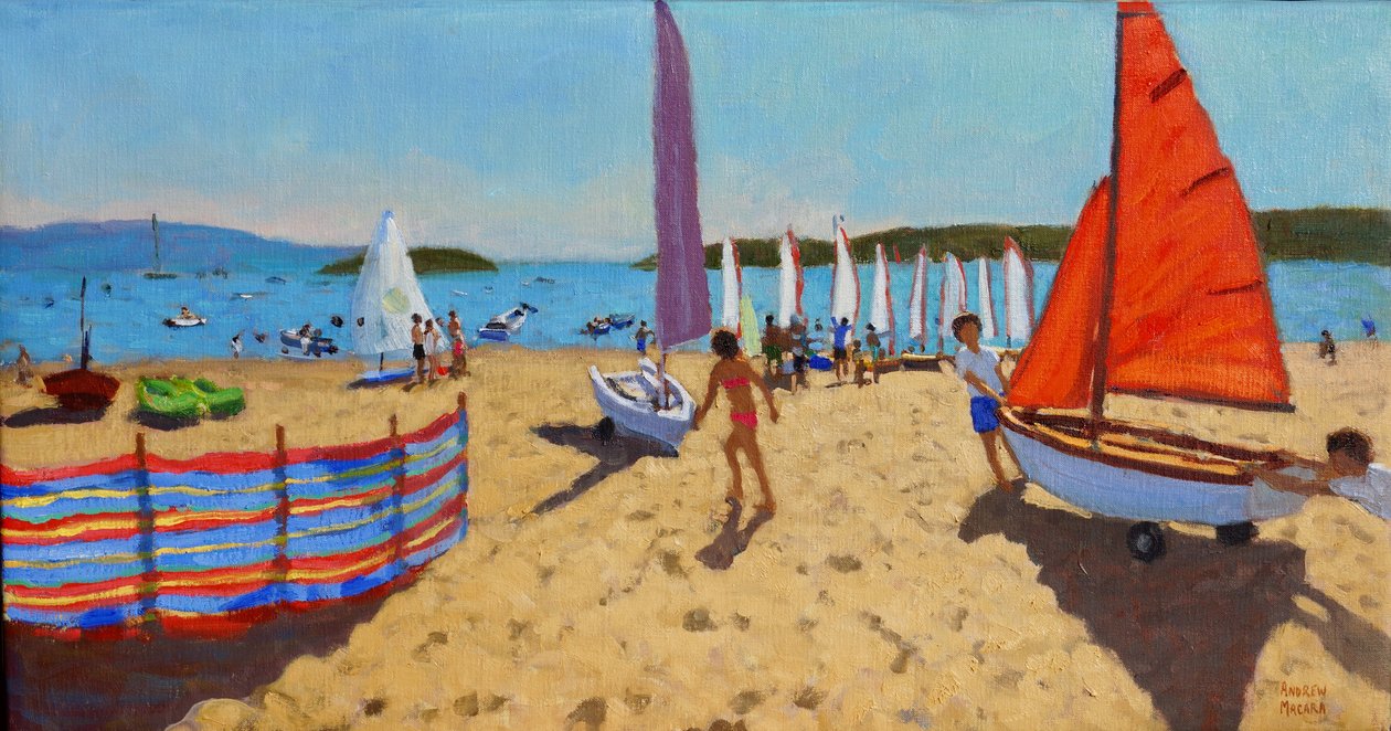 ボートを押し出す、Abersoch、2016、 作： アンドリュー・マカラ