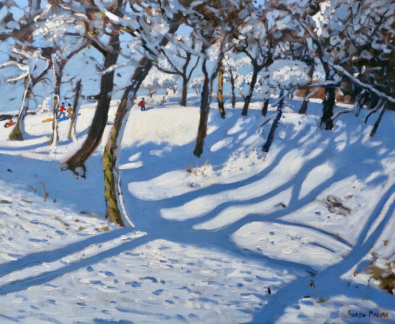 Winter Ladmanlow,Buxton, Derbyshire,2010, （油彩・キャンバス 作： アンドリュー・マカラ