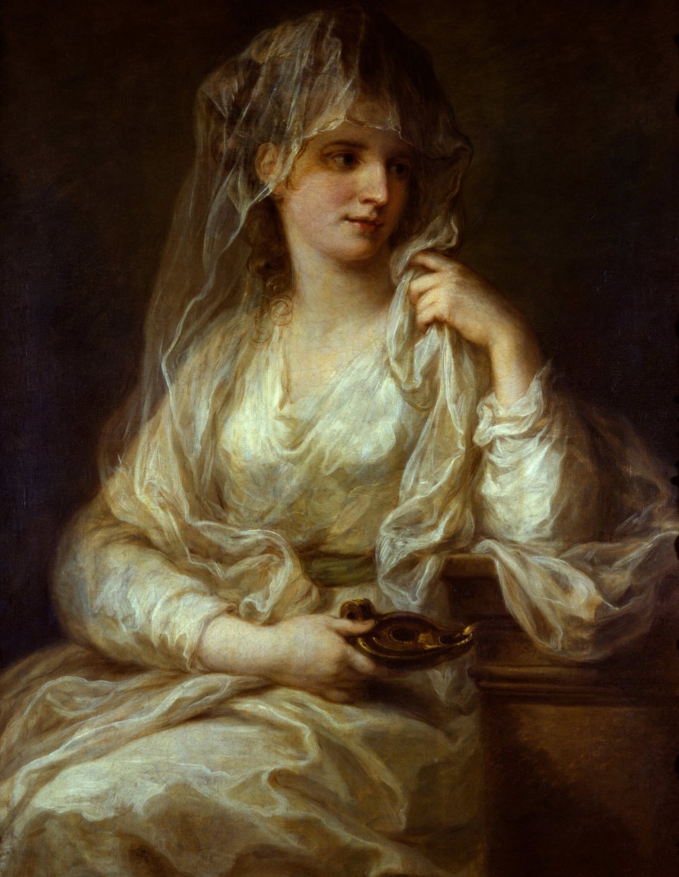 ヴェスタル処女としての女性の肖像 - アンジェリカ (アンジェリカ) カウフマン (1741-1807) による絵画、キャンバスに油彩 作： アンジェリカ・カウフマン
