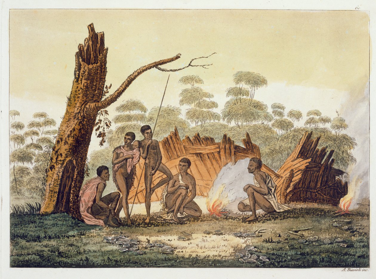 ニューホランドのロロの住民、ジュールズフェラーリオの「ルコスチュームアンシェンエモデルヌ」のプレート60、c.1820s-30sを公開 作： アンジェロ・ビアシオリ