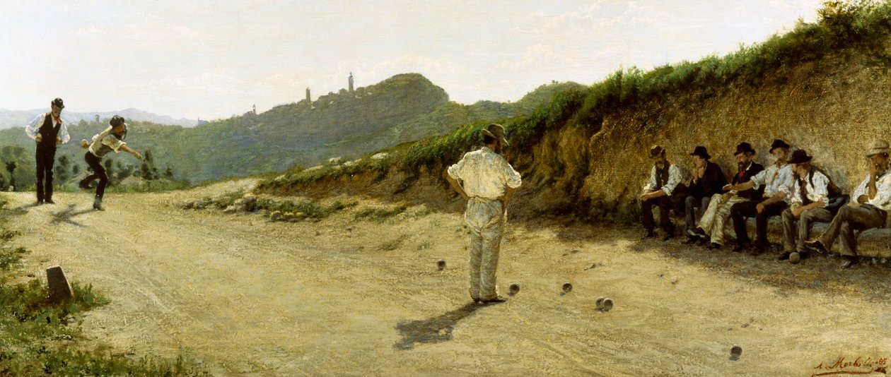 ボウズのゲーム」アンジェロ・モルベリ作 1885年 油彩・キャンバス 作： アンジェロ・モルベリ