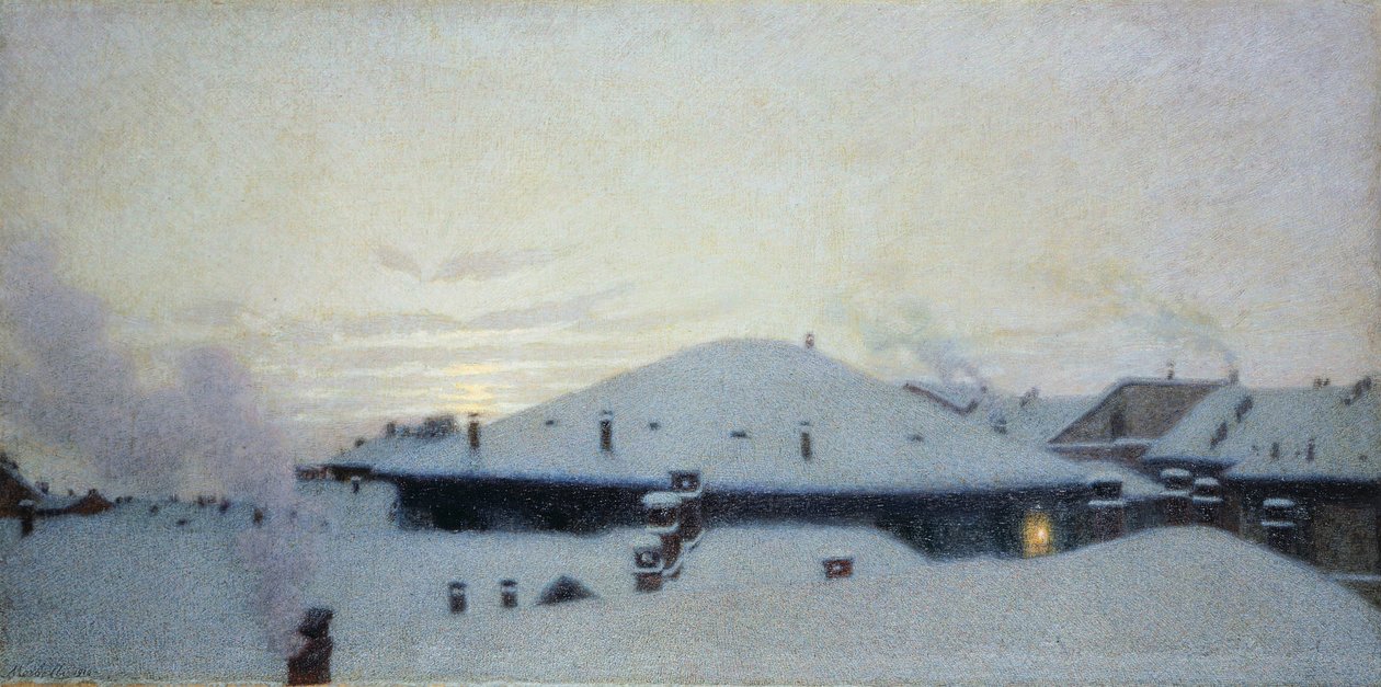雪の中のルーフトップ 作： アンジェロ・モルベリ