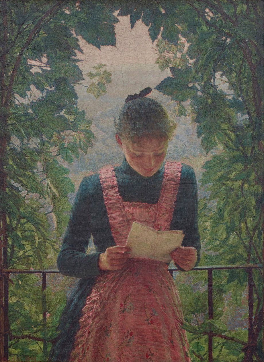 最初の手紙、1890。 作： アンジェロ・モルベリ