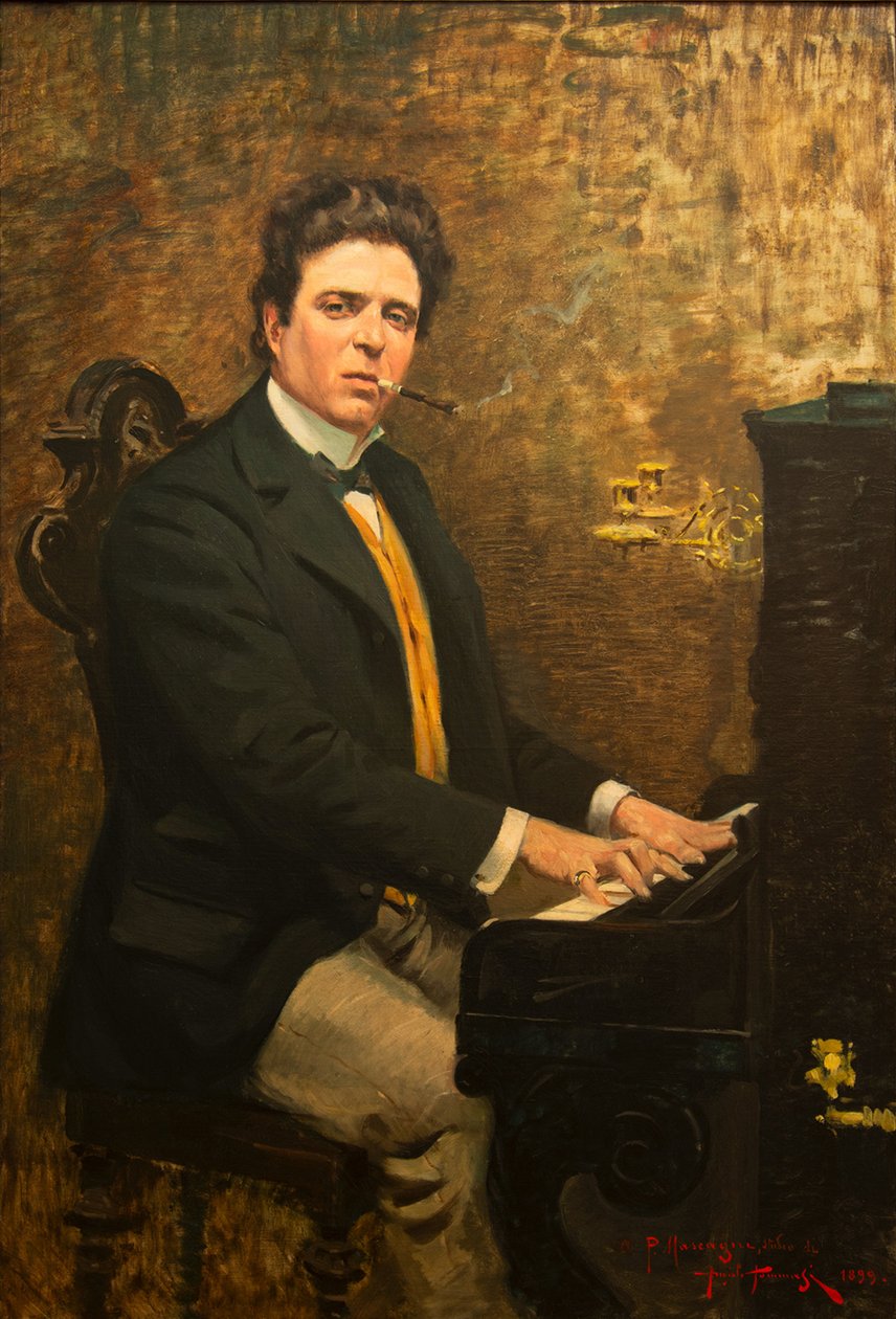 作曲家ピエトロ・マスカーニの肖像 1863-1945, 1899. 作： アンジョロ・トンマージ