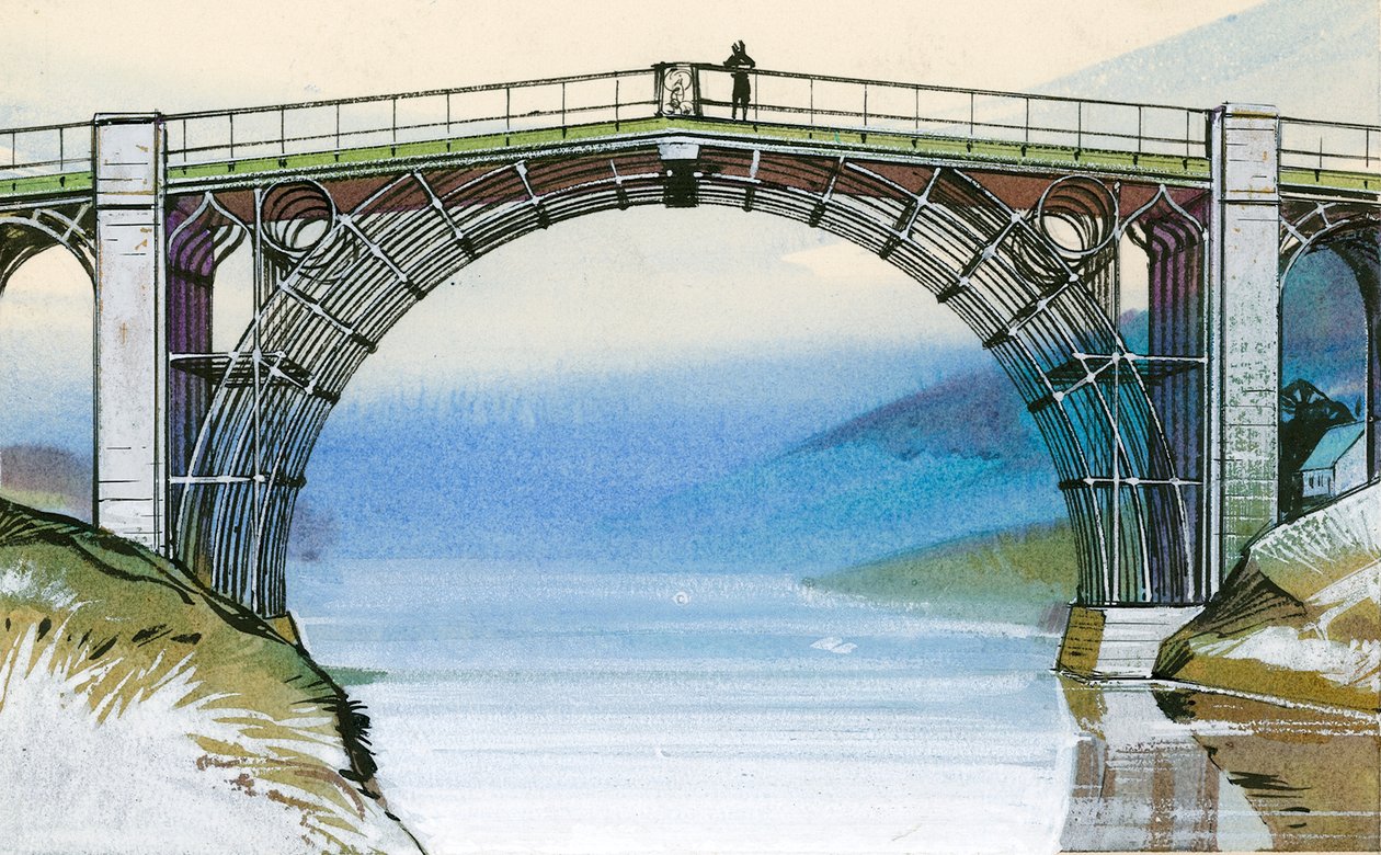 イギリス初の鉄橋、アイアンブリッジ峡谷 作： アンガス・マクブライド