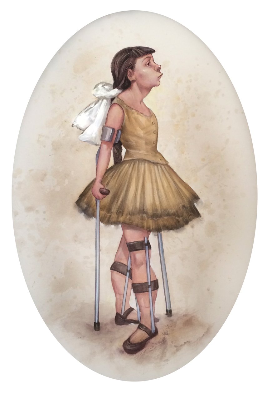 Little Dancer Of Fourteen Tears, 2019（イラストレーションボードにアクリル絵の具） 作： アニタ・クンツ