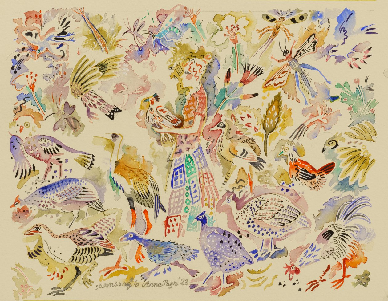 6 白鳥の歌、2023年（水彩画） 作： 