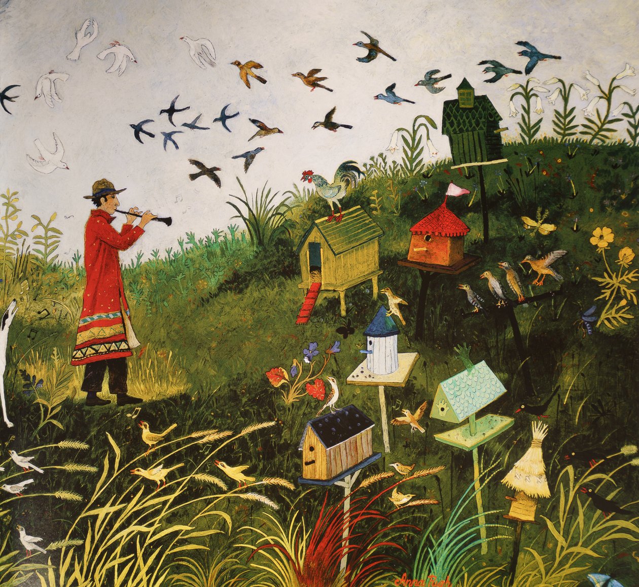 黒い鳥のバード・パイパー, 2001 （アクリル画） 作： 