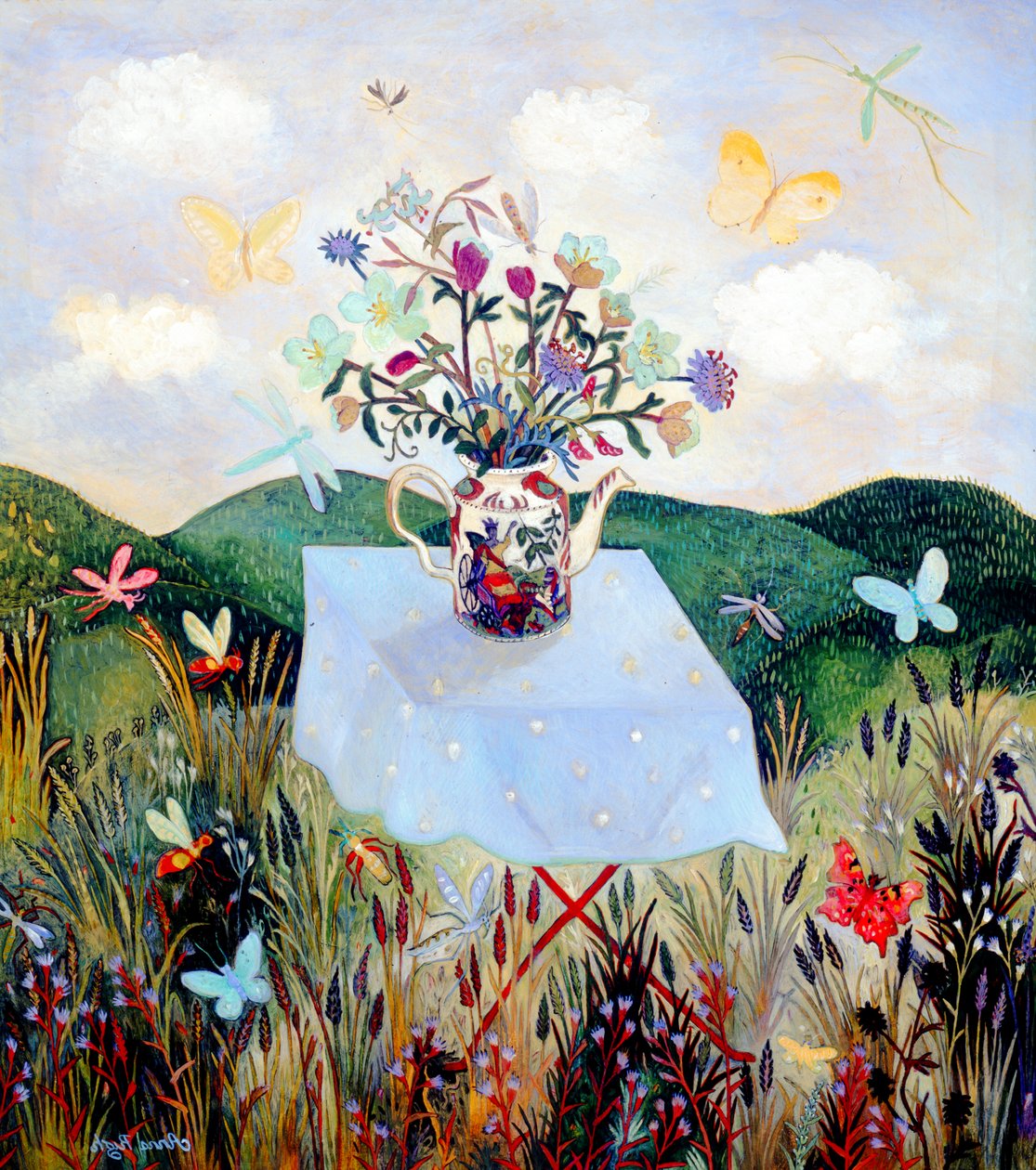 虫と蝶, 2003 （アクリル画） 作： 