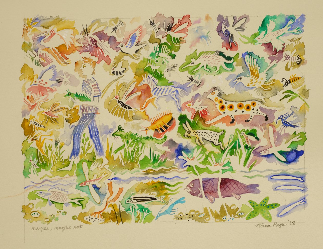 Maybe, Maybe Not, 2023（水彩画） 作： 