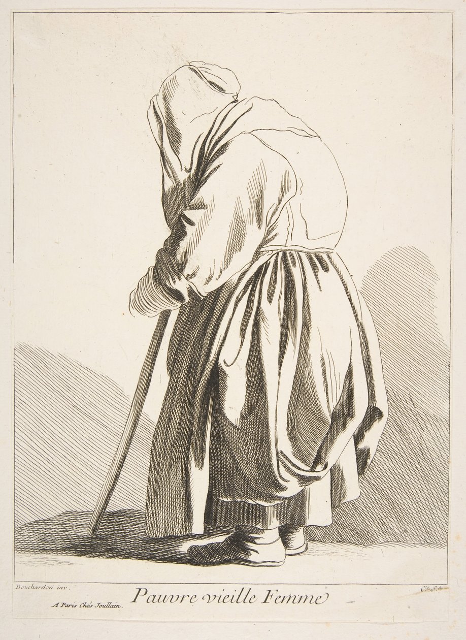 貧しい老婦人、1742年。 作： アン・クロード・フィリップ・ド・ケイラス