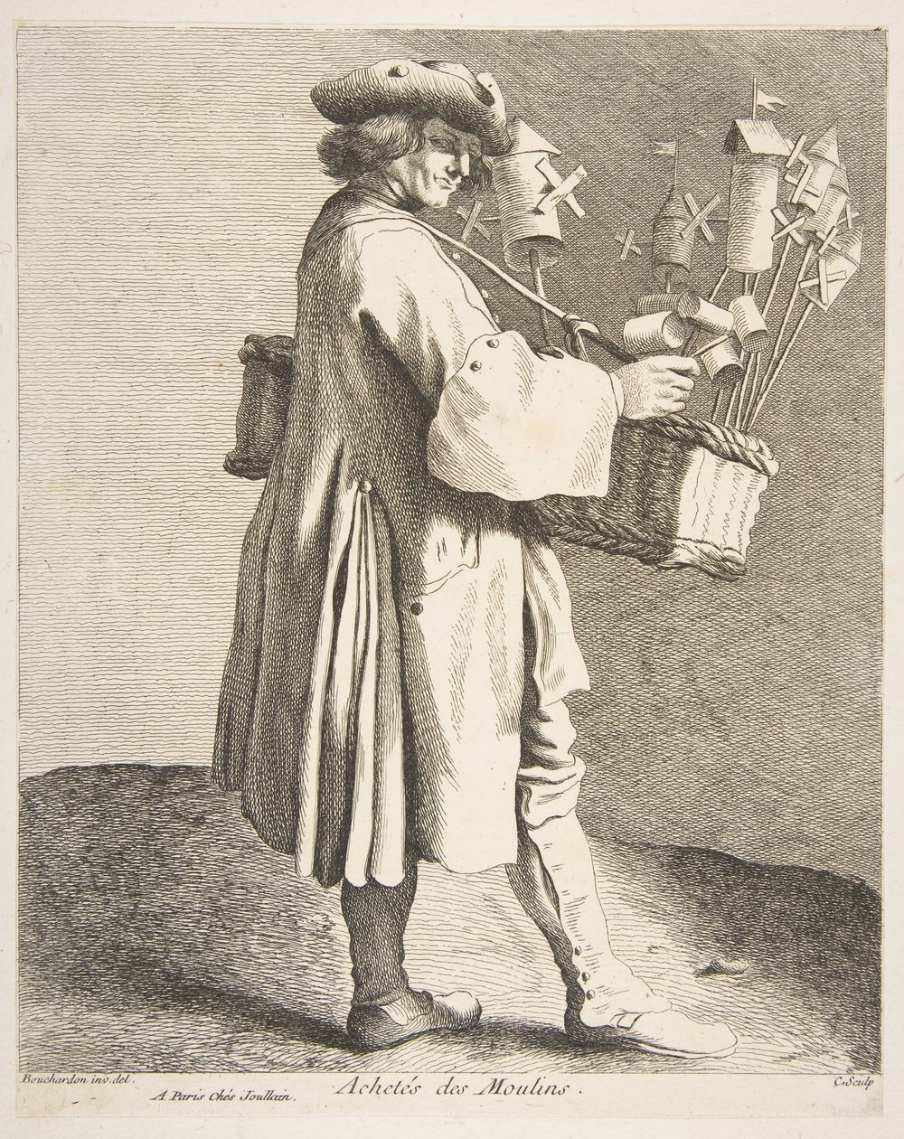 Whirligig Peddler、1742。 作： アン・クロード・フィリップ・ド・ケイラス