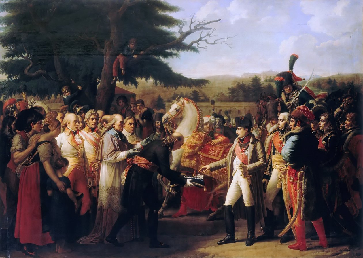 1805年11月13日、シェーンブルン宮殿でウィーンの鍵を受け取ったナポレオンボナパルト 作： アン・ルイス・ジロデ・ド・ルーシー・トリオソン
