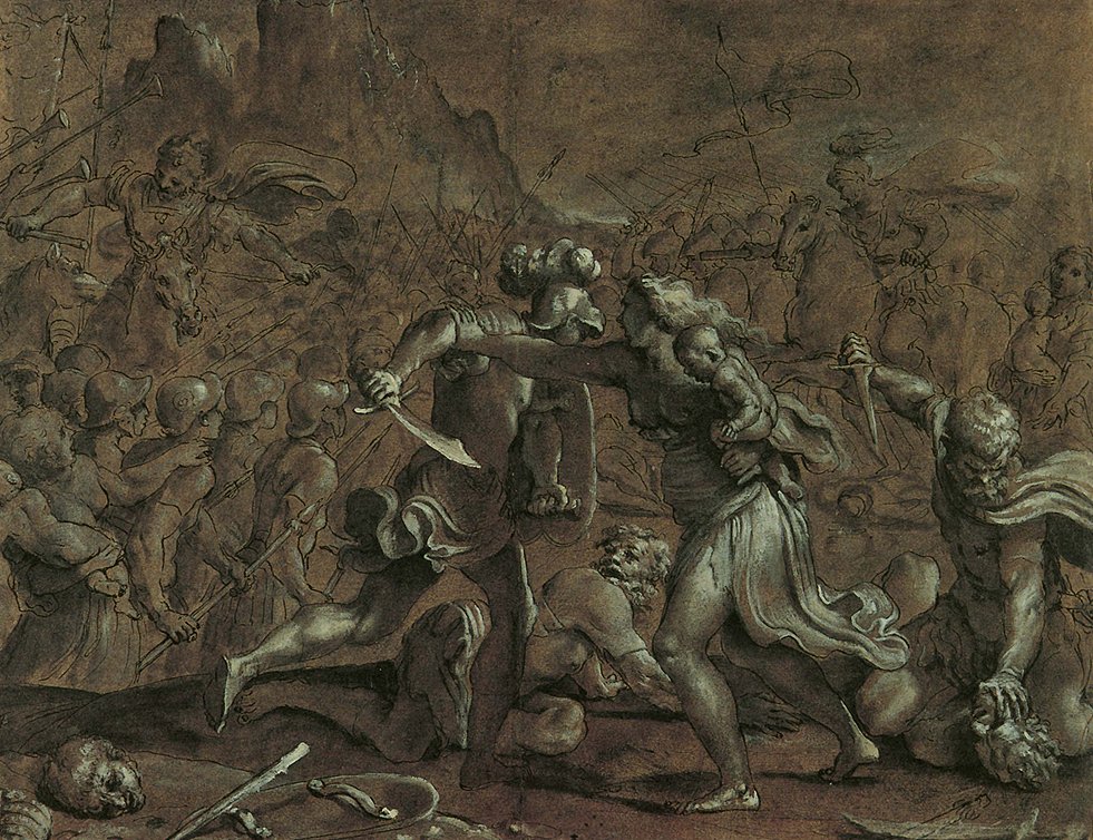ローマ人とサビネスの戦い 作： Annibale Carracci