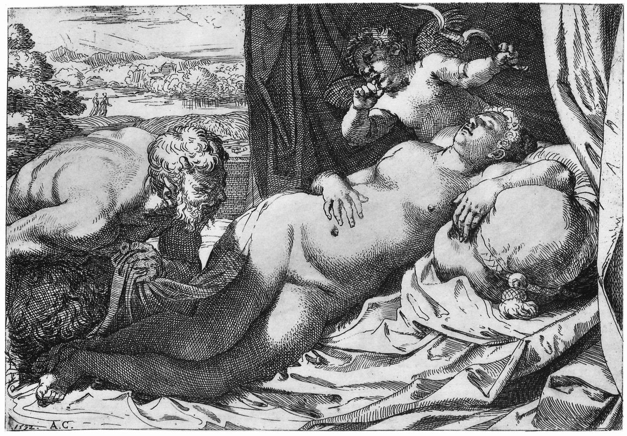 木星とアンティオペ 作： Annibale Carracci