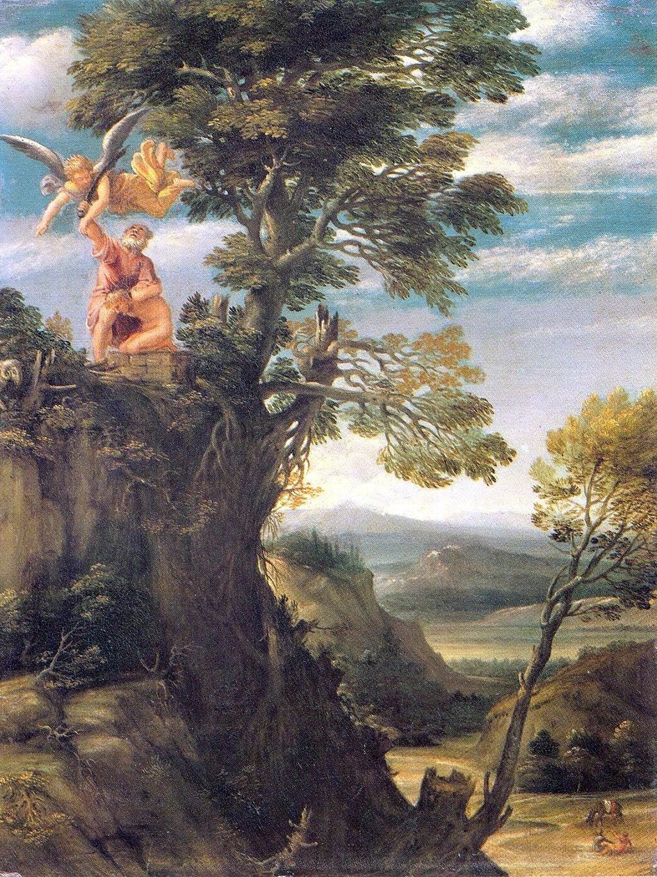 アイザックの結合のある風景 作： Annibale Carracci
