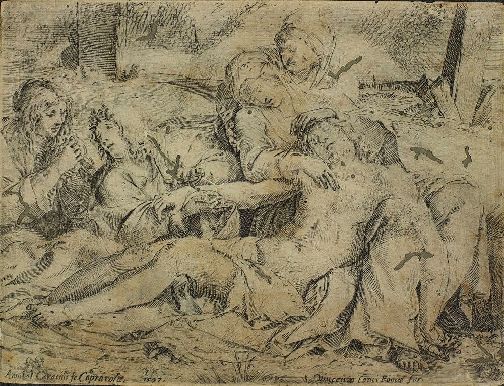 ピエタまたはクリストデカピアロラ 作： Annibale Carracci