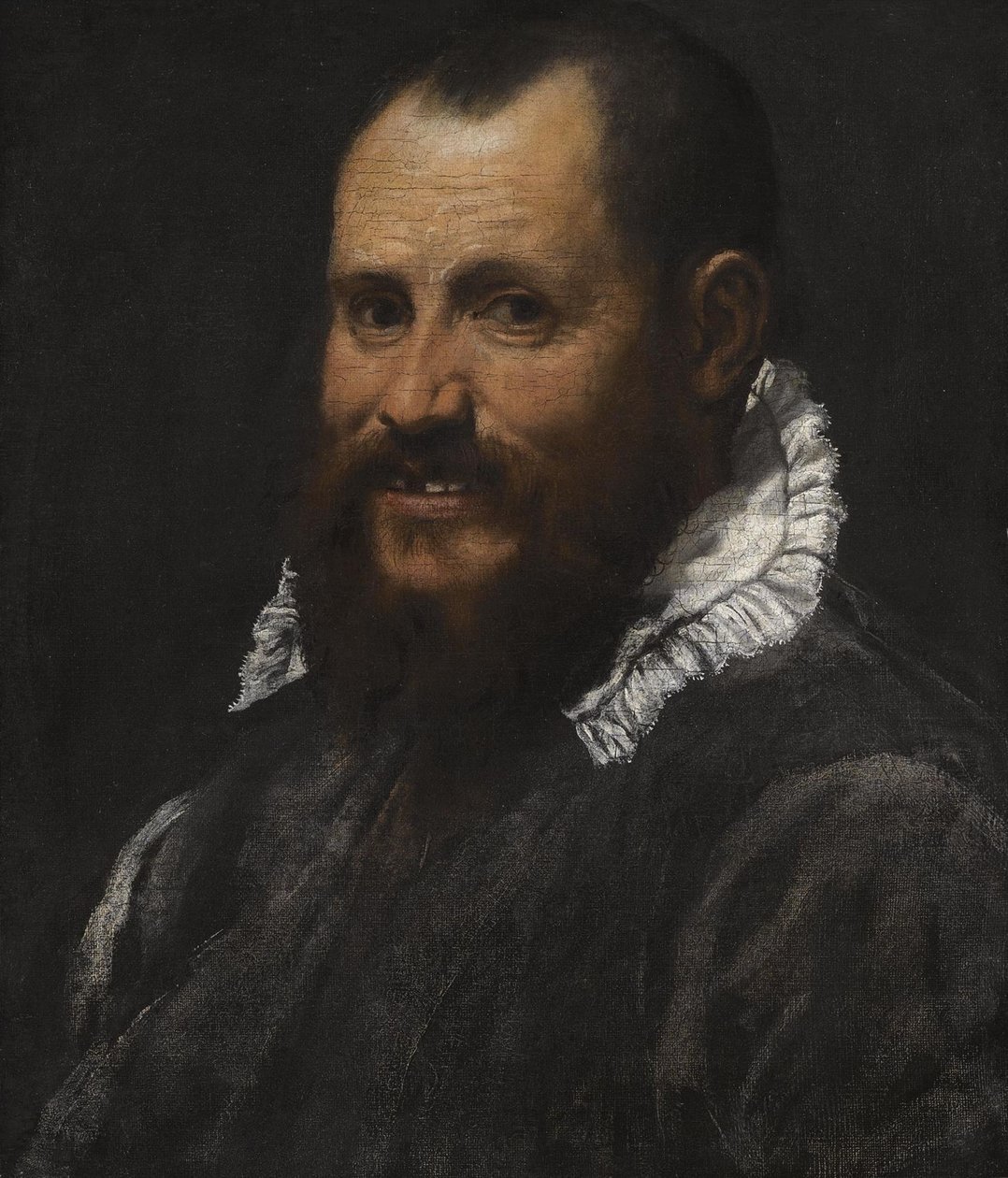 男の肖像、バスト丈、ホワイトカラー 作： Annibale Carracci