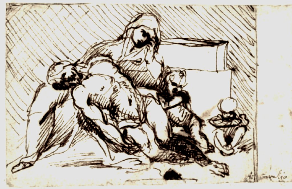 ピエタのスケッチ 作： Annibale Carracci
