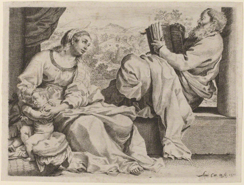 洗礼者聖ヨハネと聖家族 作： Annibale Carracci