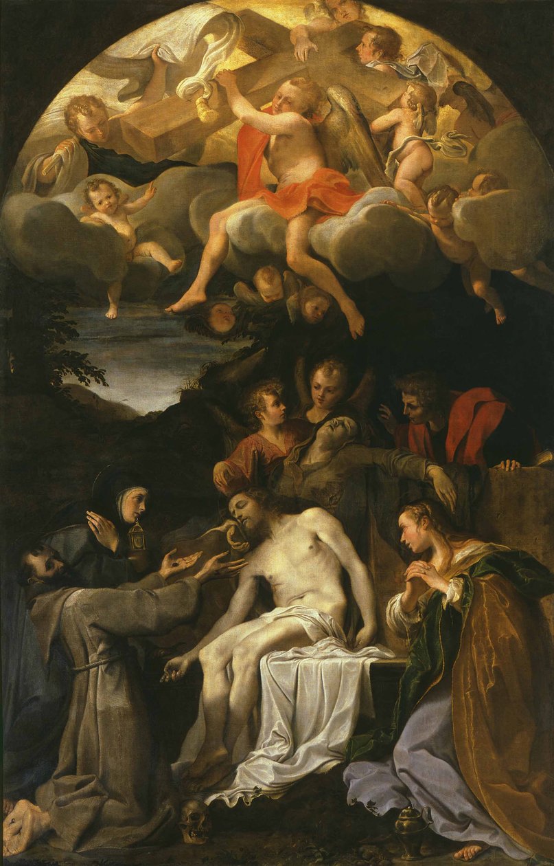 聖人たちと死んだキリストを嘆く 作： Annibale Carracci