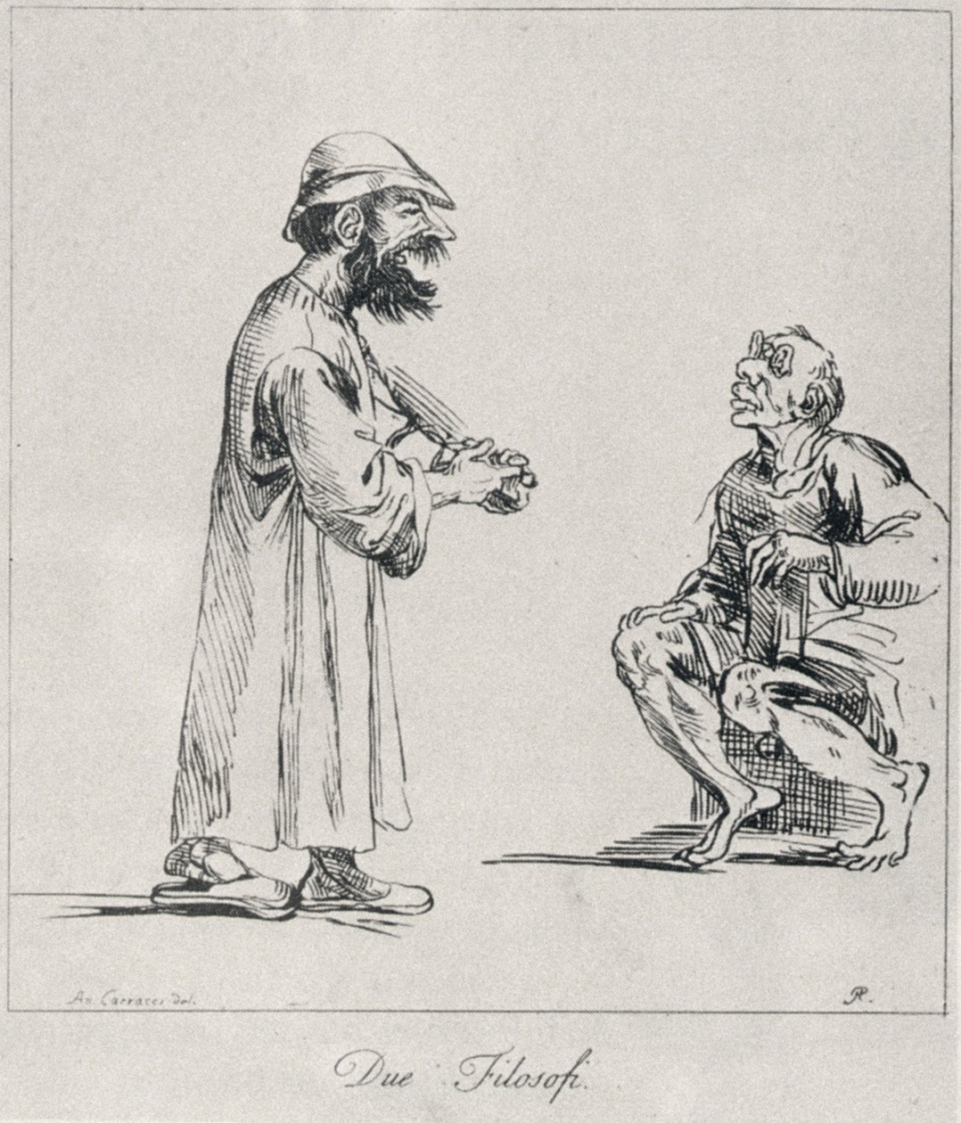 1739年にアーサー池に刻まれた2人の哲学者 作： Annibale Carracci