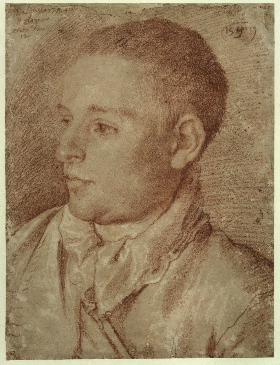 カラッチ-ガラニーノと呼ばれるバルダッサーレ・アロイージの肖像 1589-1590 作： Annibale Carracci