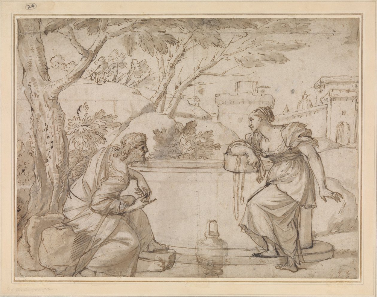 キリストとサマリアの女 作： Annibale Carracci