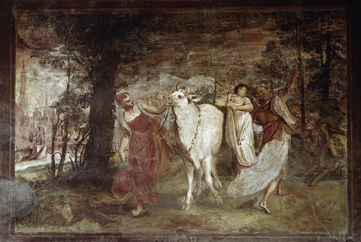 木星を導くエウロパ（フレスコ 作： Annibale Carracci