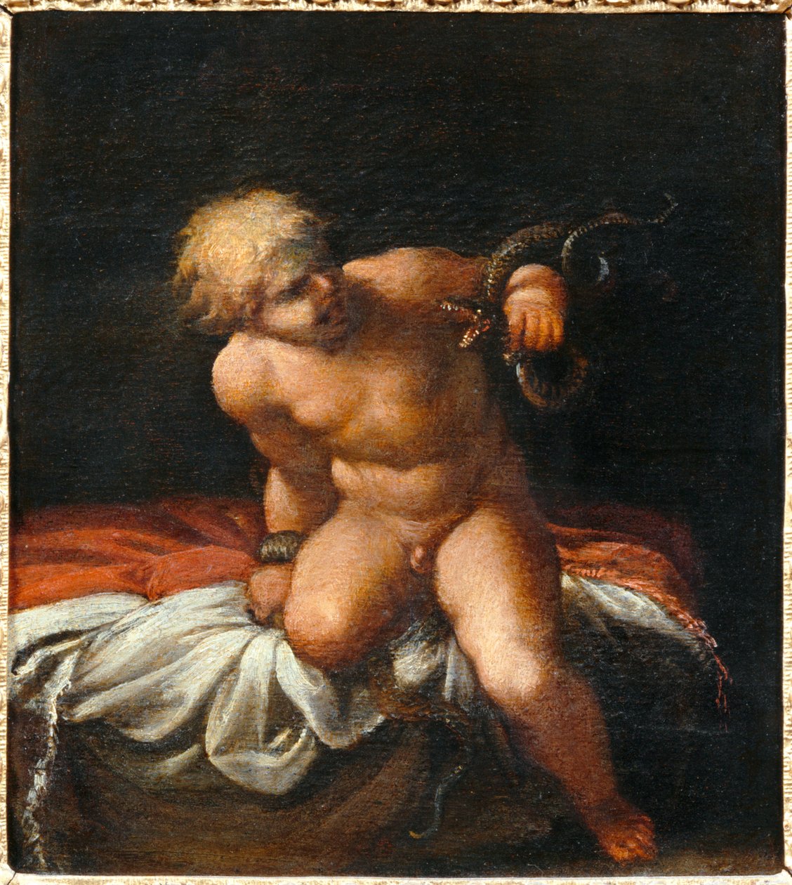 Hercule enfant les serpents - 幼いヘラクレスが蛇を絞め殺す ... 作： Annibale Carracci