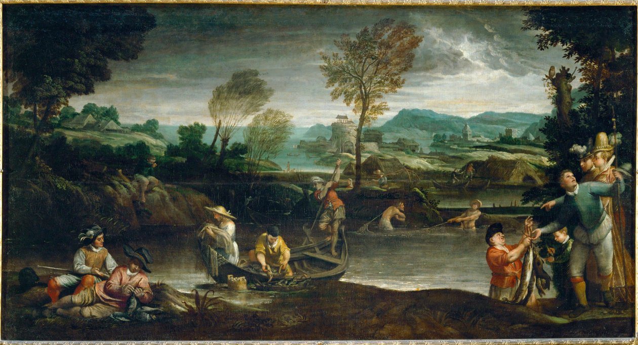 La peche - 釣り, ペンダント 40-08-05/41 ... 作： Annibale Carracci
