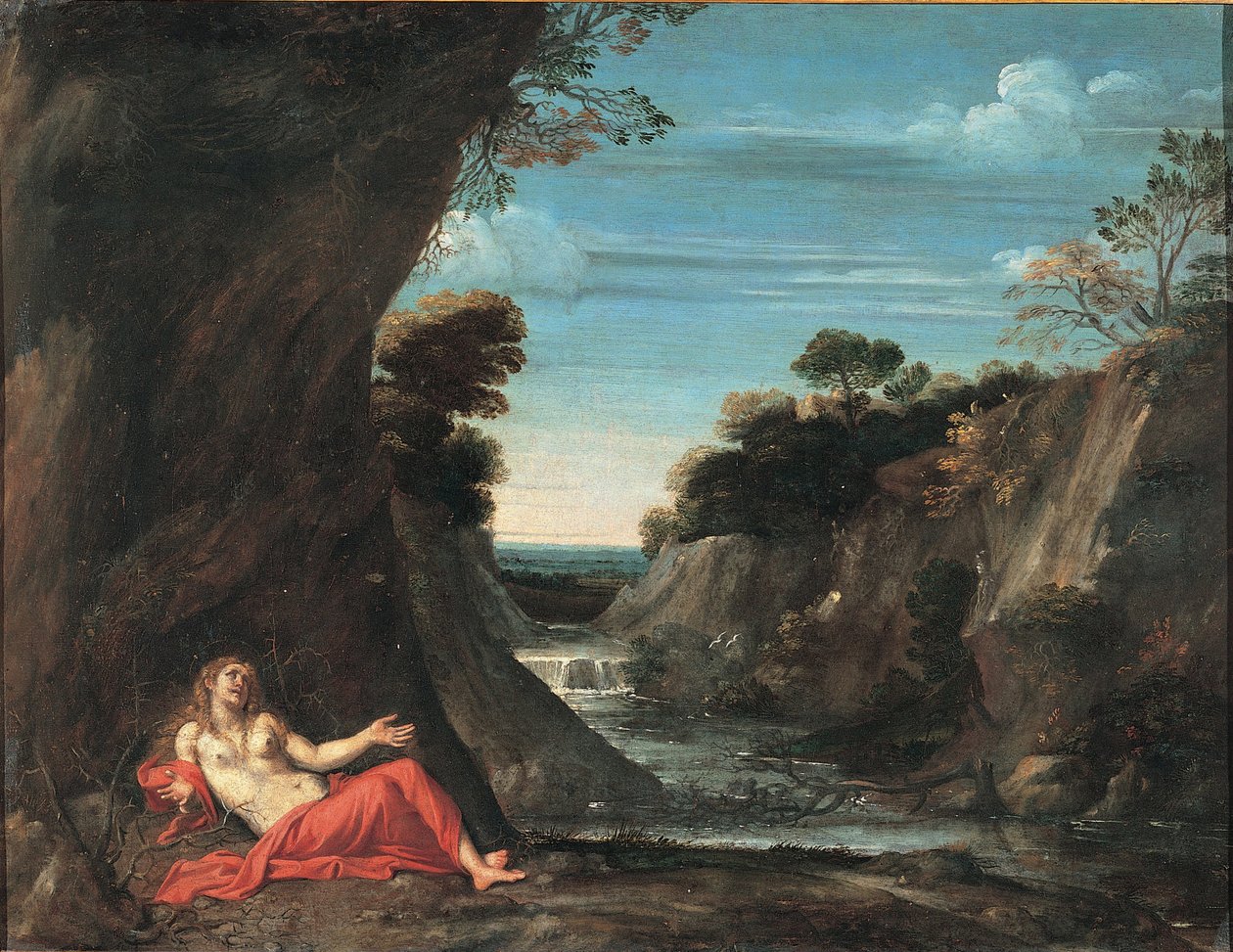 1601年から1641年の間に、マグダラの陰謀のある風景 作： Annibale Carracci