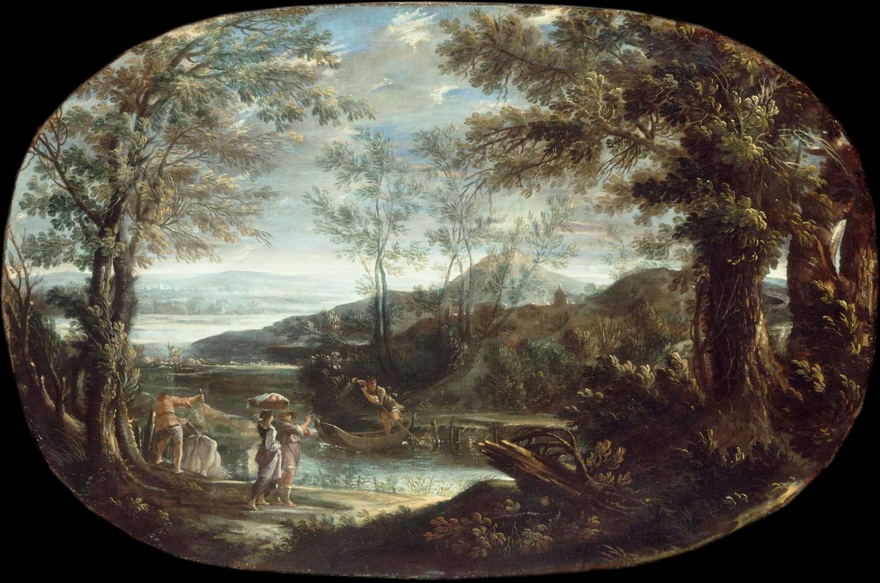 川の情景のある風景 作： Annibale Carracci
