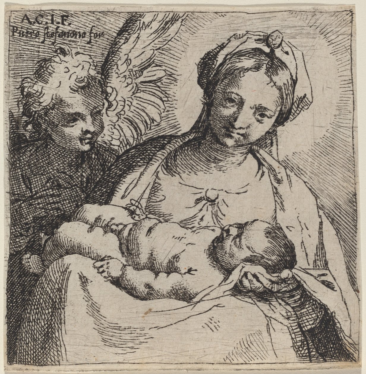 マドンナと天使のいる子供 作： Annibale Carracci
