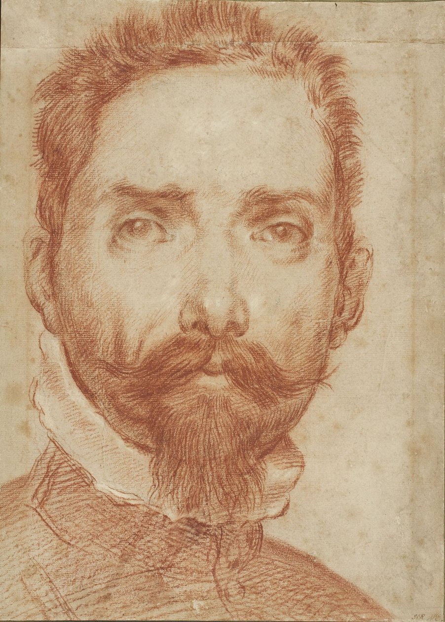 リュート奏者ジュリオ・マスケローニの肖像 作： Annibale Carracci