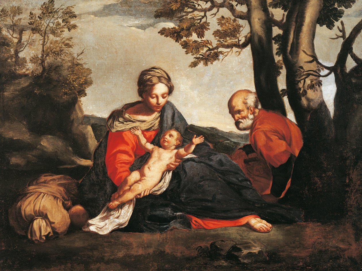 エジプトへの旅の休息」（油彩・キャンバス 作： Annibale Carracci