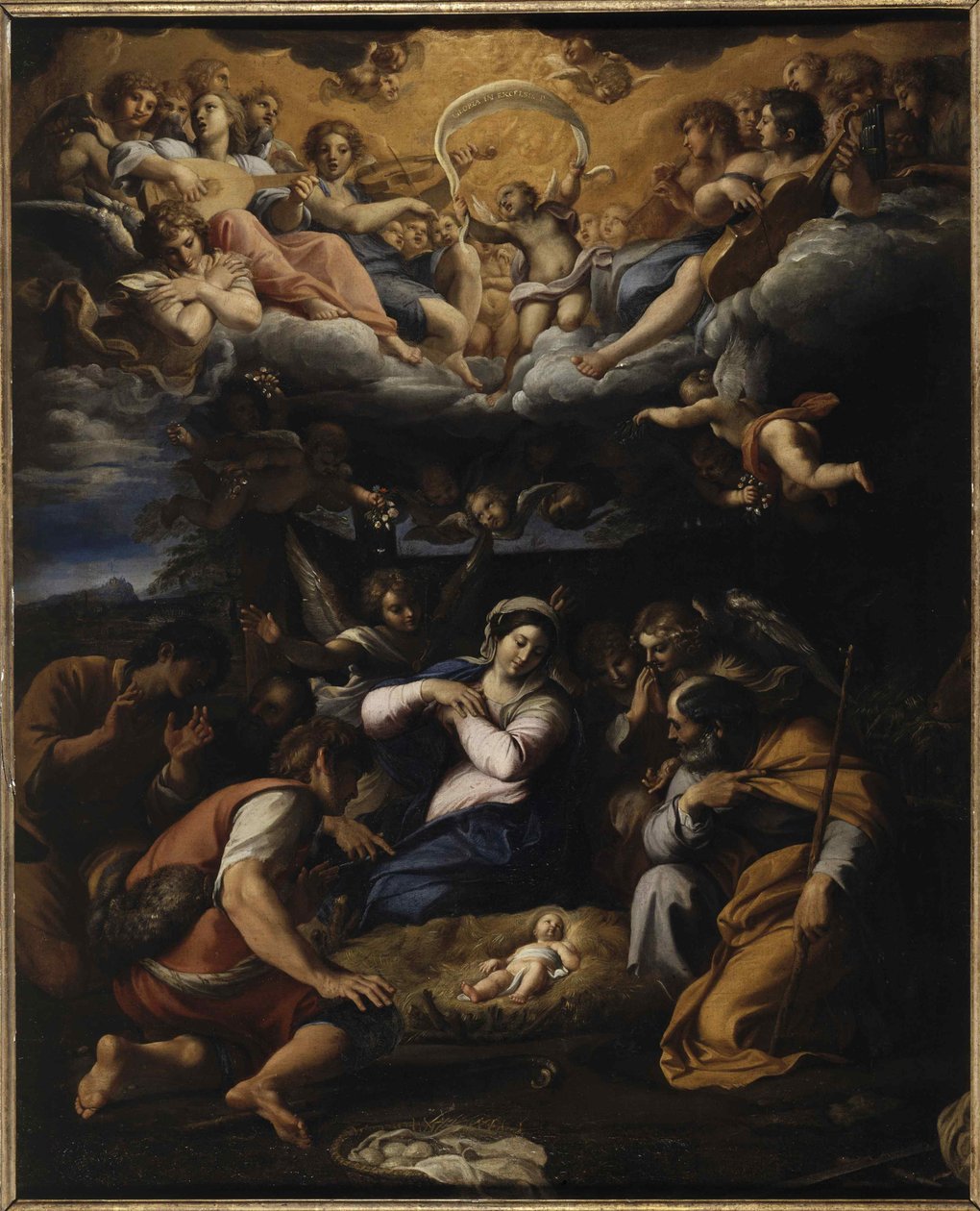 羊飼いの礼拝、ca。 1597。 作： Annibale Carracci
