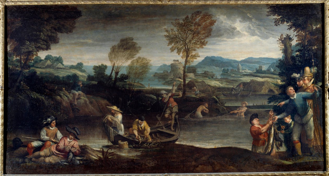 アンニーバレ・カラッチまたはアンニーバレ・カラッチによる釣りの絵 作： Annibale Carracci