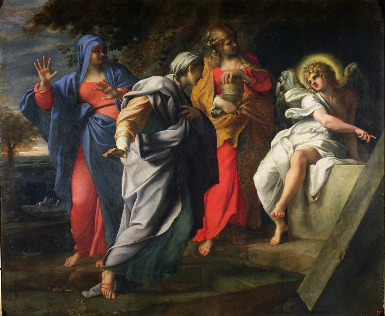 キリストの墓の聖女たち、c.1597-8 作： Annibale Carracci