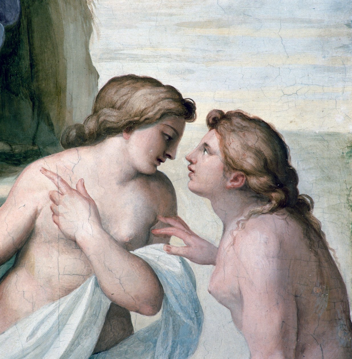 ヴィーナスとマルス、「愛の広場」の丸天井からの部分、1601年頃（フレスコ画 作： Annibale Carracci