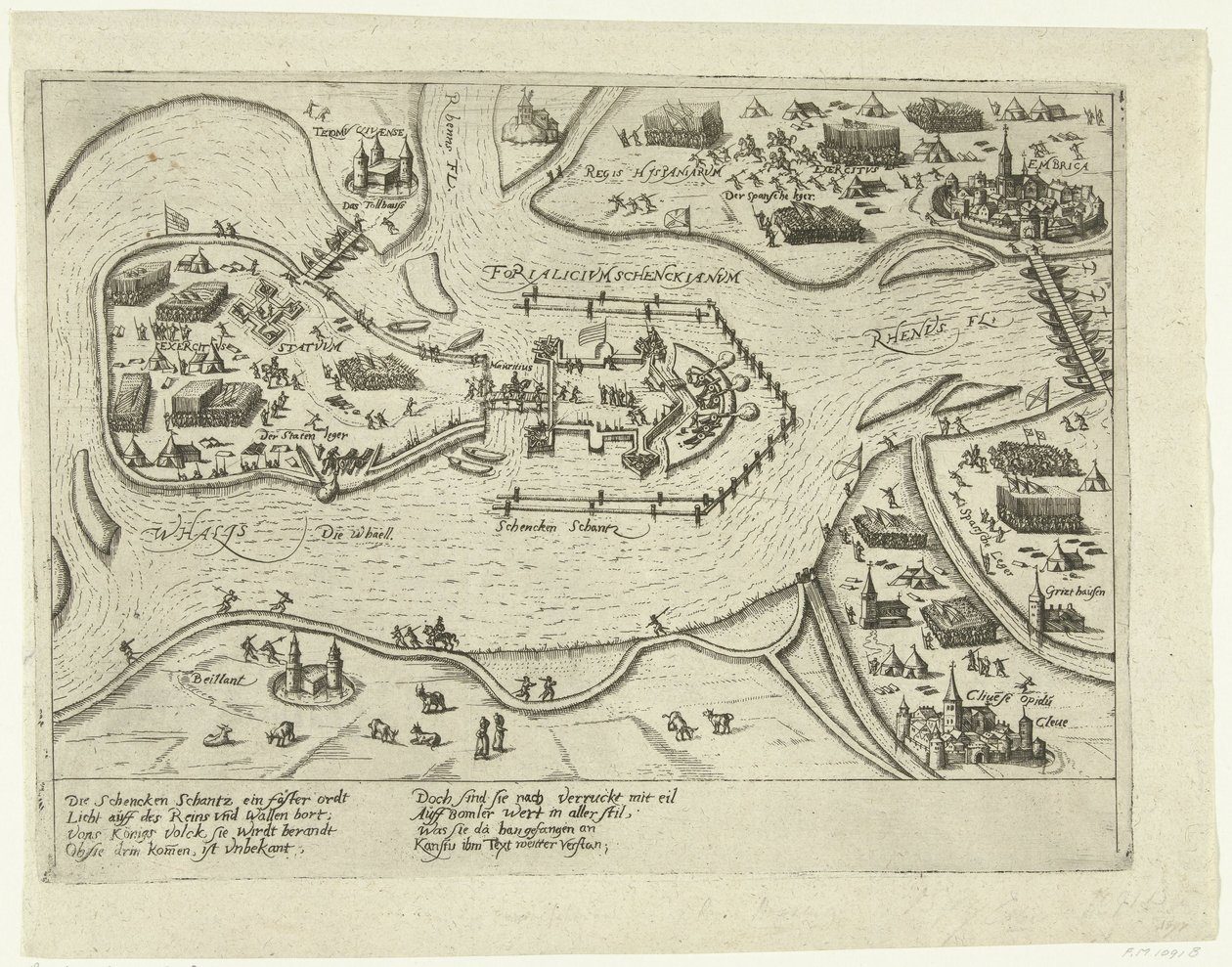 スペイン人によるシェンケンシャンス包囲戦、1599年 Forialicium Schenckianum (オブジェクトのタイトル) 作： 匿名