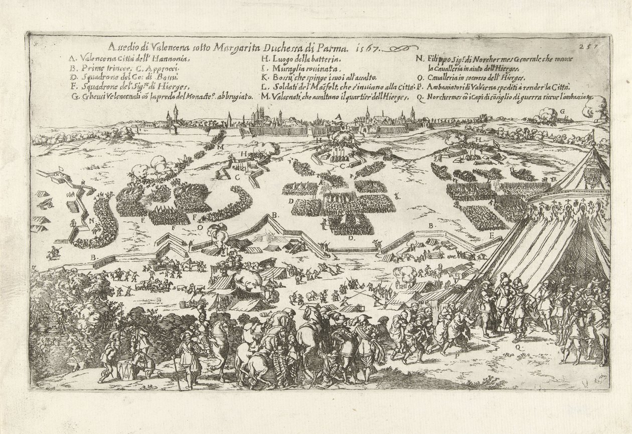 ベレグ ヴァン バランシエンヌ、1567 年 パルマ公爵マルガリータ率いるヴァレンセナ包囲戦。 1567 (オブジェクトのタイトル) 作： 匿名