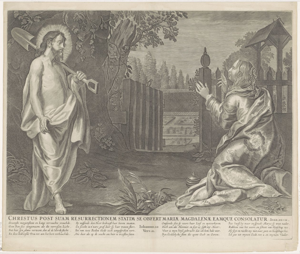 Christus verchicht als tuinman aan Mary Magdalene (Do not touch me) 復活直後のキリストがマグダラのマリアに姿を現し、彼女を慰める（題名） ロイヤル・バイベル（シリーズタイトル） 作： 匿名