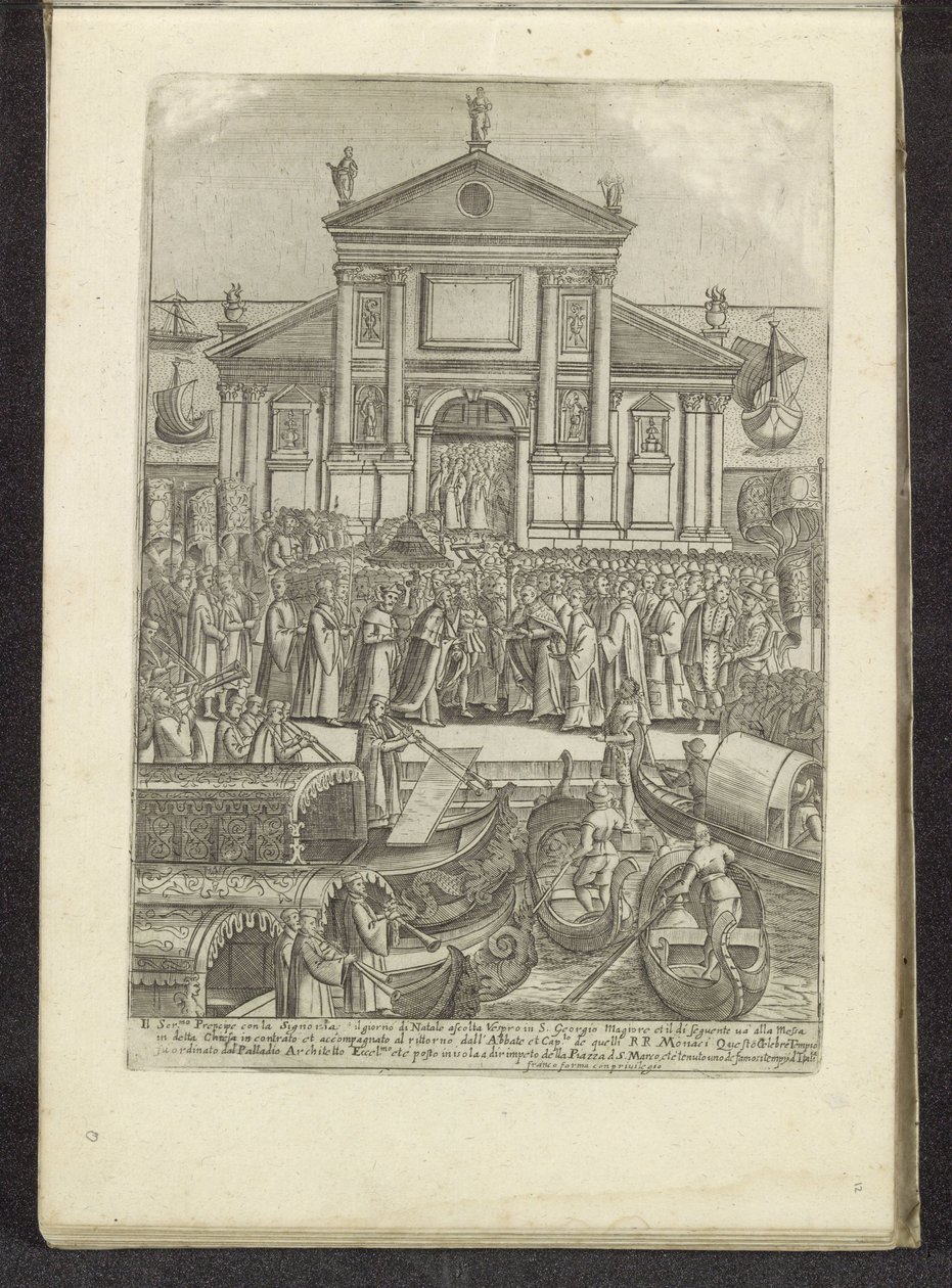Doge en Serenissima Signoria voor de kerk van San Giorgio Maggiore te Venetië Scenes uit het Venetiaanse leven (シリーズタイトル) Habiti d