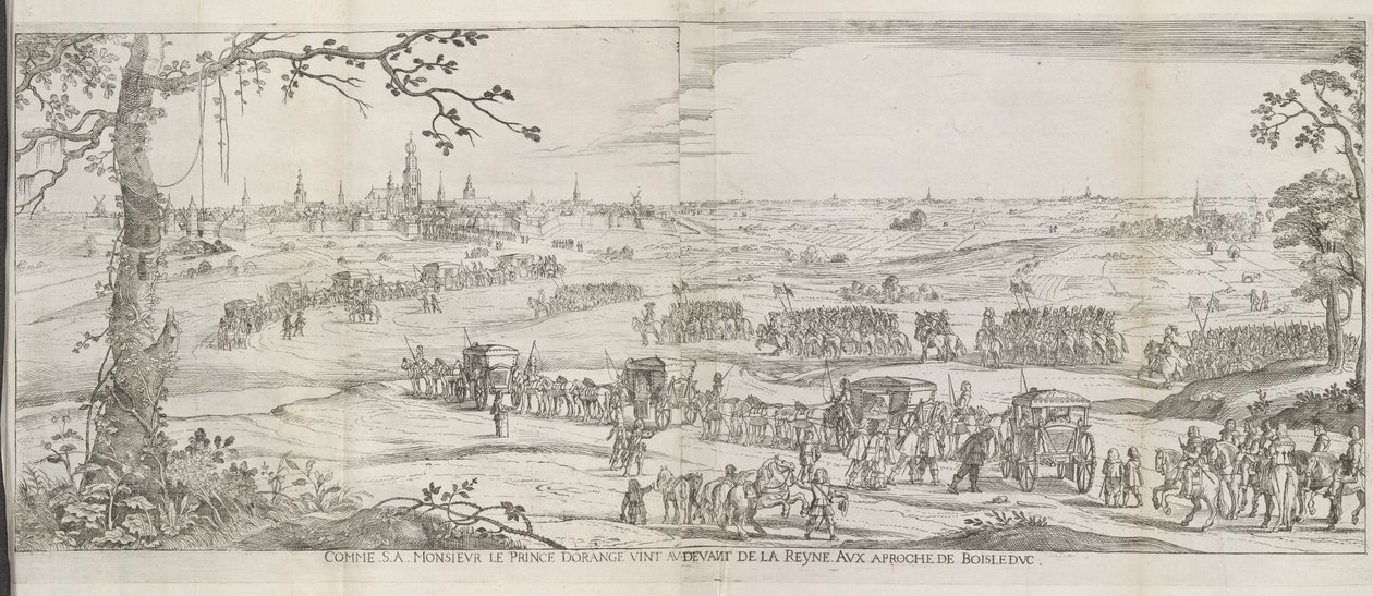 Frederik Hendrik komt Maria de Medici tegemoet、buiten 