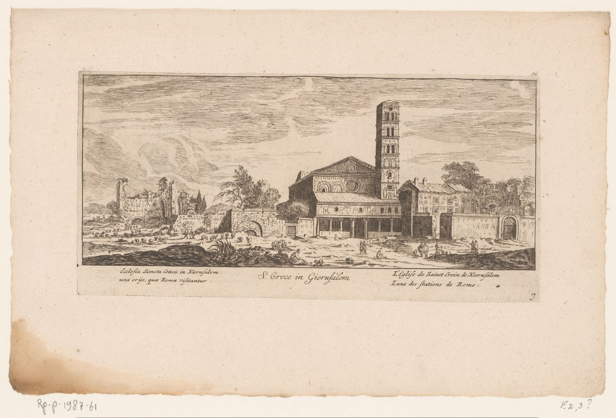 Gezicht op de Santa Croce in Gerusalemme, テ ローマ Gierusalem の S. Croce / エルサレムの聖十字架教会 (...) / L